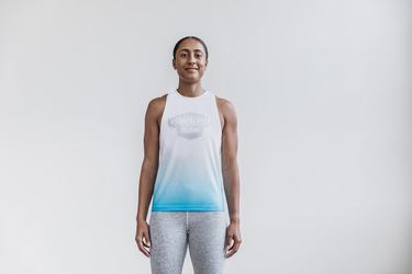 Nobull Wodapalooza High-Neck Dip-Dye Women's Tank Tops Blue | Australia (OJ6198)